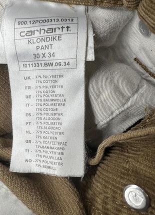 Брюки вельветовые carhartt size 30*342 фото