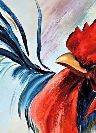 Хозяин курятника, живопись маслом, размер холста 30х40см