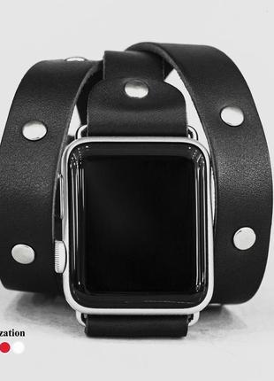 Кожаный ремешок для apple watch, 3 4 5 6 7 8 9 se ultra ultra 2, 38 40 41 42 44 45 49 мм, код 18705 фото