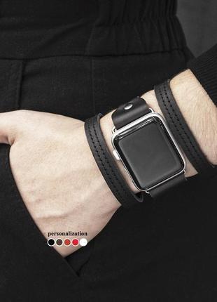 Кожаный ремешок для apple watch, 3 4 5 6 7 8 9 se ultra ultra 2, 38 40 41 42 44 45 49 мм, код 1081ст7 фото
