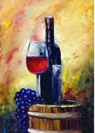 Виноградное вино, картина оргалит, размер 20х30