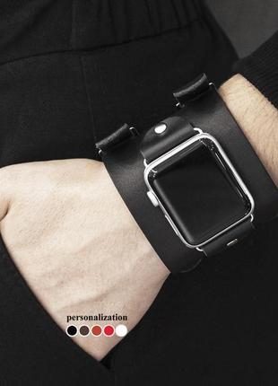 Кожаный ремешок для apple watch, 3 4 5 6 7 8 9 se ultra ultra 2, 38 40 41 42 44 45 49 мм, код 12007 фото