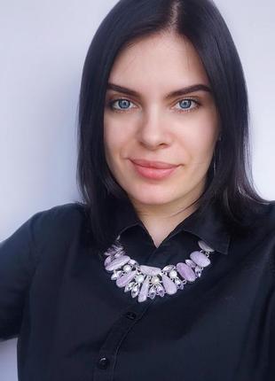 Кольє кунцит, аметист, перли. кольєз кунциту, аметисту, перлів. намисто кунцит. індія.