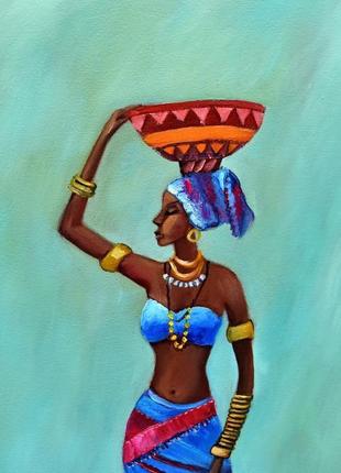 Африканка, живопись холст, размер 35х652 фото