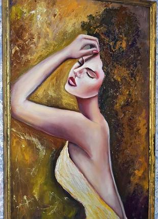 Интерьерная картина, девушка, живопись 40х60см