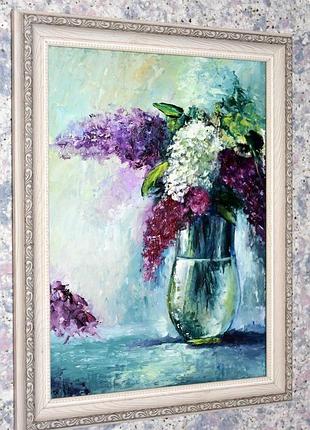 Яскравий бузок, живопис, розмір 25х35см