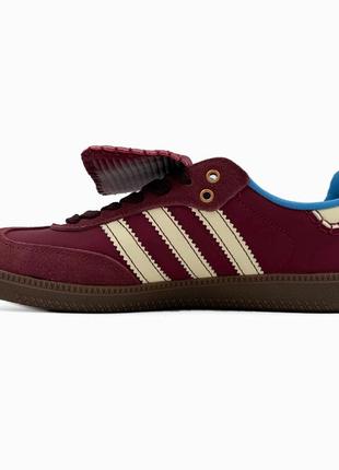 Новинка топовые женские кроссовки adidas samba wales bonner bordo2 фото