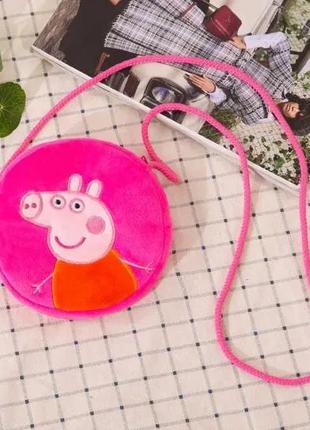 Дитяча сумочка свинка пеппа 16 см peppa сумка pig рожева