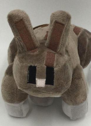 Іграшка minecraft кролик сірий 17 див. майнкрафт плюшевий заєц...2 фото