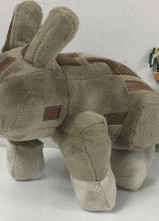 Іграшка minecraft кролик сірий 17 див. майнкрафт плюшевий заєц...4 фото