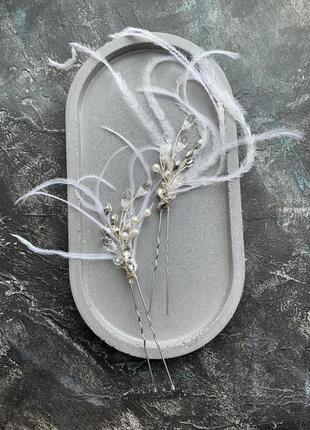 Свадебное украшение в прическу невеста свадьба гребень шпильки