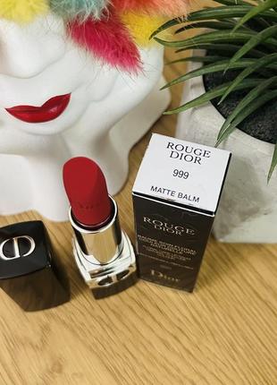 Оригінал бальзам для губ dior rouge dior lip balm 999 matte balm2 фото