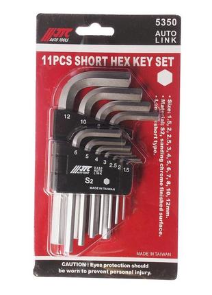 Набір кутових ключів hex 1,5-12 мм 11 од. (5350 jtc)