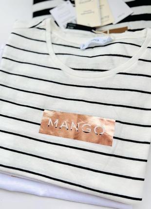 Женская футболка mango с логотипом оригинал5 фото