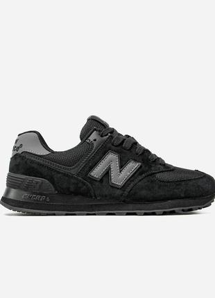 Мужские кроссовки new balance 574 black - топ качество4 фото