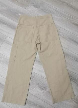 Прямые карго брюки брюки брюки с карманами zara straight beige cargo pants zara3 фото