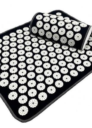 Коврик акупунктурный easyfit ef-2709-1 (аппликатор кузнецова) 40 × 50 см черный с белым