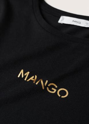 Женская футболка mango с золотым лого2 фото