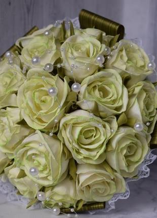 Весільний букет із троянд для нареченої  арт.1045 фото