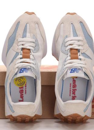 Жіночі замшеві кросівки new balance 327 white grey нью беланс 327 наложка7 фото