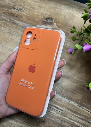 Чехол на iphone 12 квадратных борта чехол на айфон silicone case full camera на apple айфон1 фото