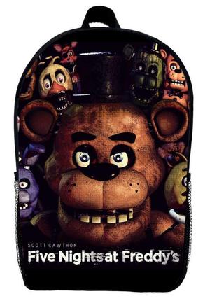 Рюкзак фнаф аниматроники 5 ночей с фредди детский (gear bag mini fnaf 01) черный, 29 х 21 х 9 см