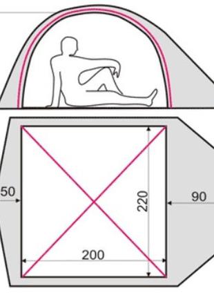 Палатка трехместная terra incognita platou 3 alu вишневая2 фото