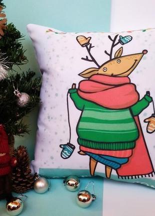 Подушка з оленем київ, новорічна подушка київ, подарунок на новий рік, новорічна подушка миша львів6 фото