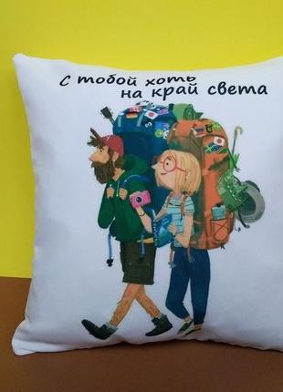 Декоративна подушка кіт київ, подушка на день святого валентина київ, подушка на день закоханих2 фото