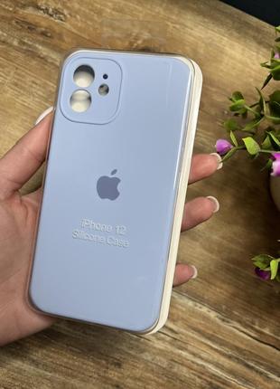 Чохол на iphone 12 квадратні борти чохол на айфон silicone case full camera на apple айфон