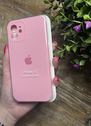 Чехол на iphone 12 квадратных борта чехол на айфон silicone case full camera на apple айфон1 фото