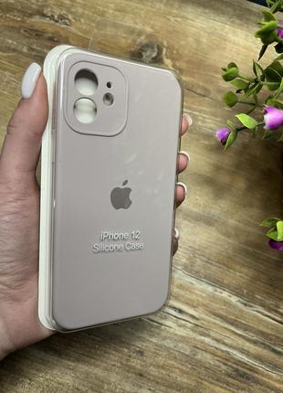 Чохол на iphone 12 квадратні борти чохол на айфон silicone case full camera на apple айфон