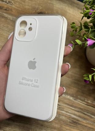 Чохол на iphone 12 квадратні борти чохол на айфон silicone case full camera на apple айфон1 фото