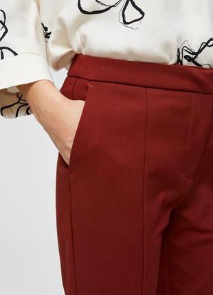 Зауженные брюки терракотового цвета selected femme6 фото
