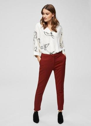 Зауженные брюки терракотового цвета selected femme5 фото
