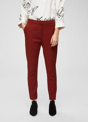 Зауженные брюки терракотового цвета selected femme2 фото