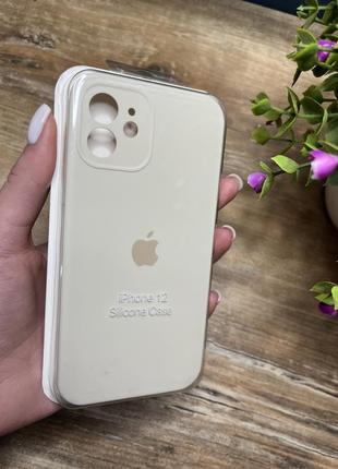 Чехол на iphone 12 квадратных борта чехол на айфон silicone case full camera на apple айфон