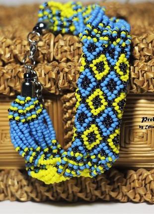 Браслет "патриотическая вышиванка"