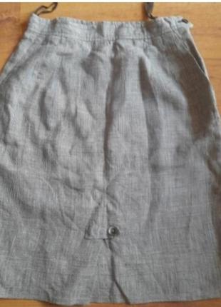 Бренд ysl, мини юбка, ysl.оригинал. винтаж лен