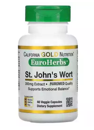 California gold nutrition, зверобой 300 мг, st. john´s wort, 60 шт