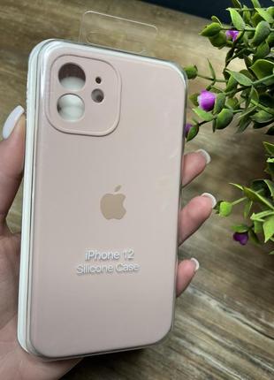 Чехол на iphone 12 квадратных борта чехол на айфон silicone case full camera на apple айфон1 фото