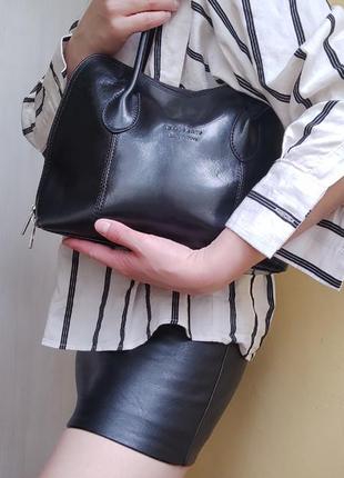 Итальянская черная кожанная сумка ретро винтаж vera pelle1 фото
