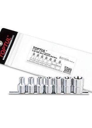 Набір головок torx 1/2" e10-e24 7 од. (зірка #), gaag0704 toptul