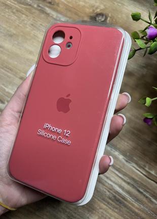 Чехол на iphone 12 квадратных борта чехол на айфон silicone case full camera на apple айфон1 фото