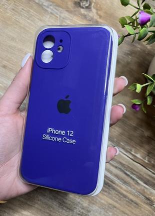 Чохол на iphone 12 квадратні борти чохол на айфон silicone case full camera на apple айфон