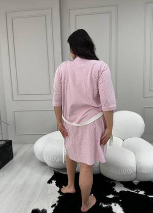 Жіночий домашній рожевий комплект нічна сорочка та халатик одяг для дому та сну туреччина8 фото