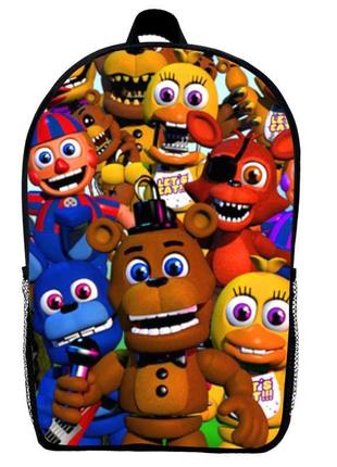 Рюкзак фнаф аниматроники 5 ночей с фредди детский (gear bag mini fnaf 02) черный, 29 х 21 х 9 см