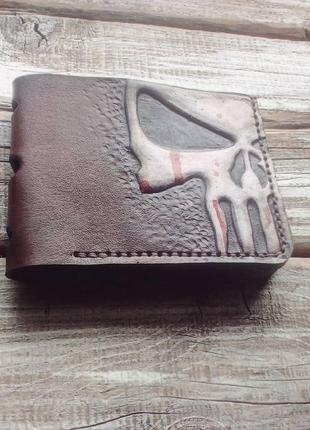 Шкіряний гаманець, гаманець каратель,2 фото