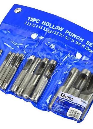 Набір просічок 2-22 мм 15 шт., geko g01822