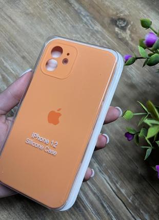 Чохол на iphone 12 квадратні борти чохол на айфон silicone case full camera на apple айфон1 фото